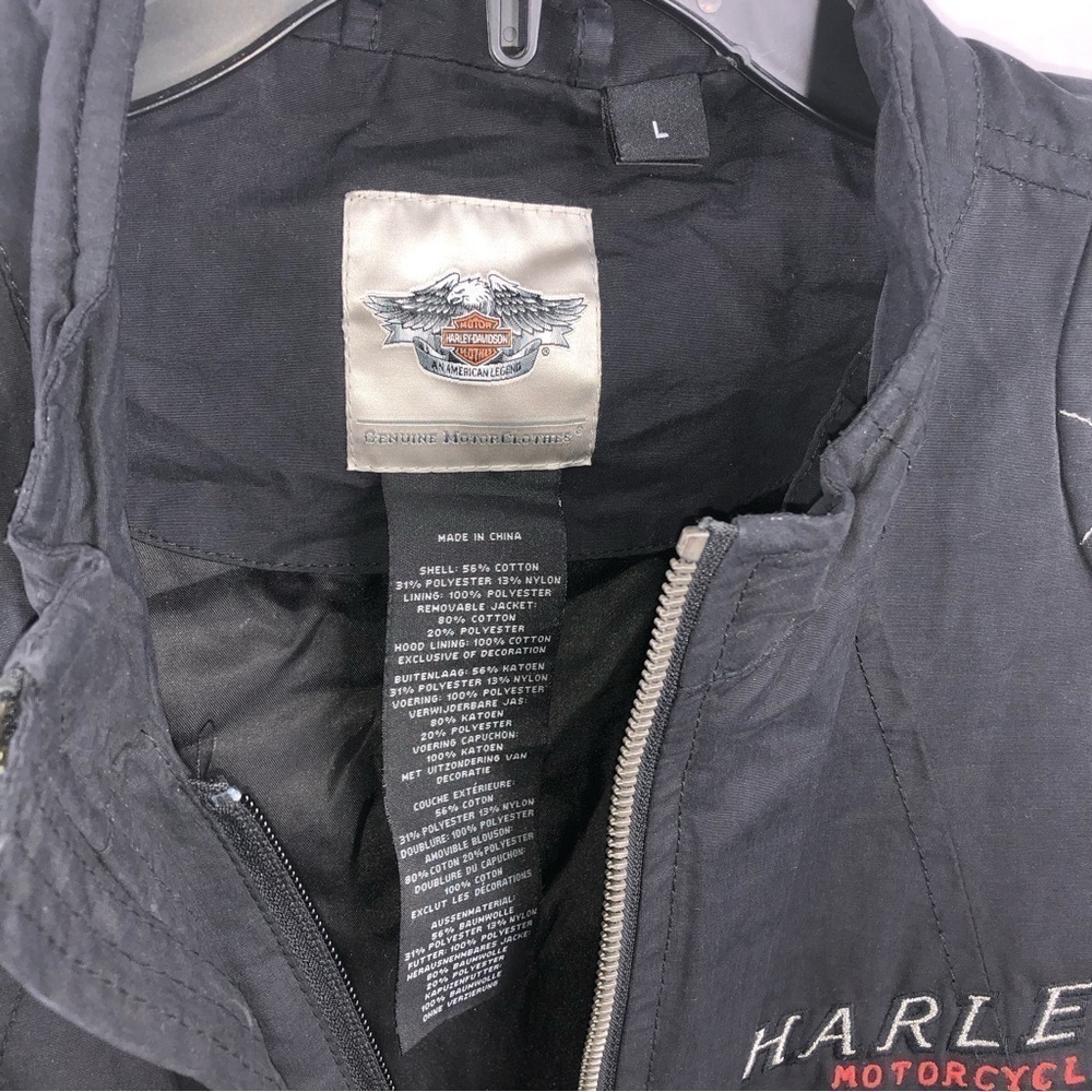 Harley Davidson Motorcycle Biker 97555-13VW Black Full Zip Coat WOMENS SIZE L - Picture 5 of 5